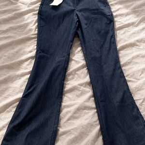 ZARA CONTRAST SEAM PANTS (Indigo)